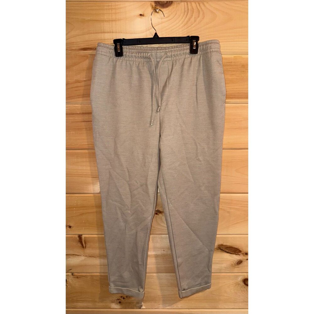 Men's Zara Beige Open Weave Cuffed Trousers